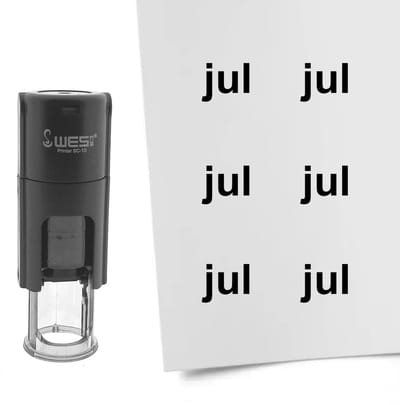 CombiCraft Stempel maand juli 10mm rond zwarte inkt - per 1 stuk
