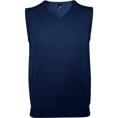 SOLS Unisex Heren Mouwloze V Hals Trui Vest (Marine)