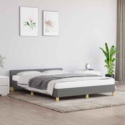 vidaXL - Bedframe - zonder - matras - stof - donkergrijs - 140x200 - cm