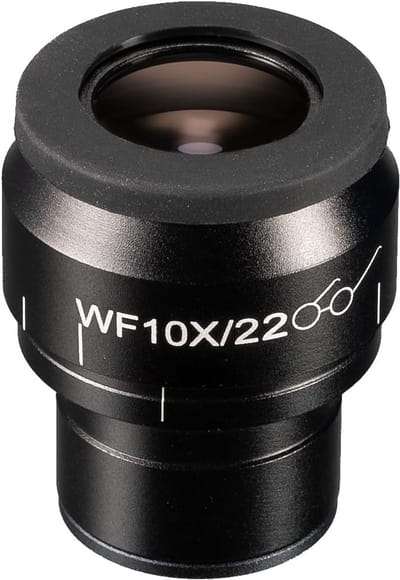Oculair Micrometer - Dradenkruis Oculair - Precies Meten - Focusbaar Dradenkruis - 10x Vergroting 22mm - Zwart