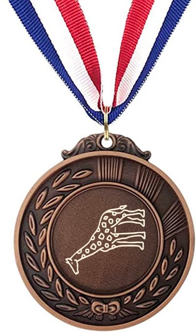 Akyol - giraffe medaille bronskleuring - Giraffe - giraffeliefhebber - dieren liefhebbers - speelgoed dieren - cadeau - gift