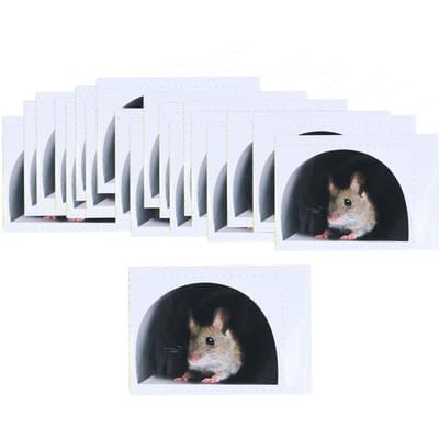 20PCS Stickers Muraux Trou de Souris Réalistes Dessin Animé Mignon pour Plinthes Meubles Cuisine Maison gray