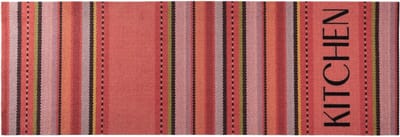 MD Entree - Keukenloper - Vloerkleed - Machinewasbaar - Cook & Wash - Woven Stripes Red - 50 x 150 cm