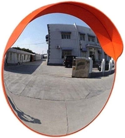 Veiligheidsspiegel Verkeer - Wegspiegel Blindekop - Overzicht Verbeteren - Onbreekbaar Pc Materiaal - 30cm Diameter - Oranje