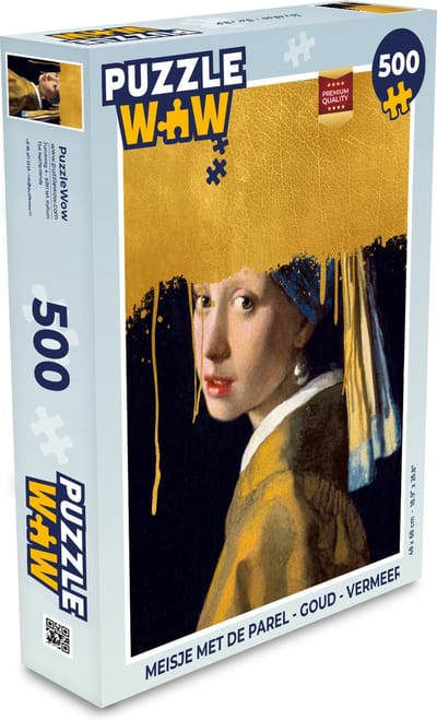 Puzzel Meisje met de parel - Goud - Vermeer - Legpuzzel - Puzzel 500 stukjes