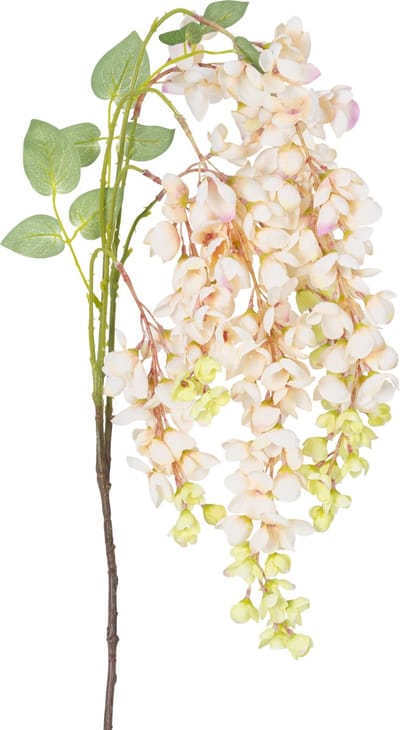 Easyplants | Kunstbloem Wisteria 100 cm crème | Zijde | Nepbloemen | crème | Onderhoudsvrij | Kant-en-klaar