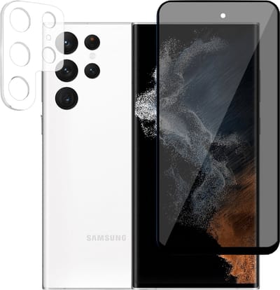 Privacy Screenprotector geschikt voor Samsung S22 Ultra - Screen Protector Gehard Glas Cover geschikt voor Samsung S22 Ultra Camera