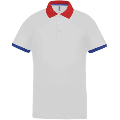 Herensportpolo 'Proact' met korte mouwen White/Sporty Navy - XXL
