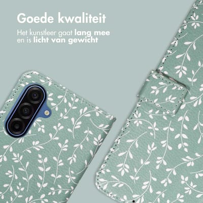 imoshion Hoesje - Geschikt voor Samsung Galaxy A17 (5G) / A17 (4G) - Design Bookcase smartphone - Smoke Green Flowers