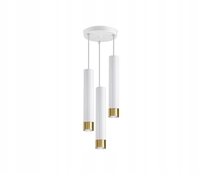 Moderne witte metalen hanglamp GU10 met gouden accent - Verstelbaar