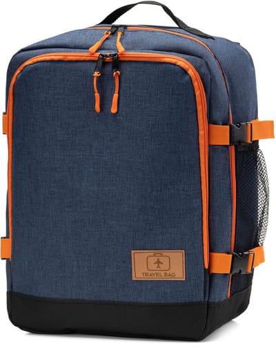 FEROCITY - Handige rugzak voor op reis 40x25x20 cm Multifunctioneel - handbagage koffer - Polyester - Oranje-Blauw REIS