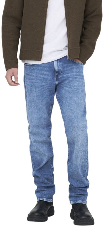 Only & Sons Heren Jeans Broeken regular/straight Fit Blauw 31W / 32L Volwassenen