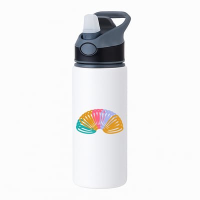 Hacebo® - springveer waterfles met rietje zwart - Kind - kinderen - Speelgoed - regenboog - water fles - 650ML