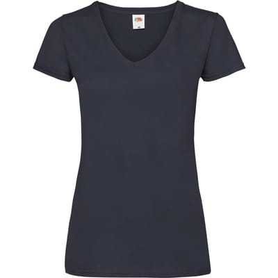 Fruit of the Loom Dames/Dames Valueweight V Hals T-shirt (Deep Navy)