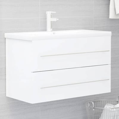 vidaXL - Wastafelkast - 80x38,5x48 - cm - bewerkt - hout - wit