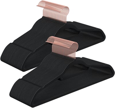SONGMICS - Kledinghangers - Fluwelen Kledinghangers - Set van 50 - Antislip & 360° Draaibare Haak
