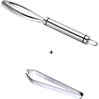 Grattoir à Écailles de Poisson à Enlèvement Rapide Brosse à Peau de Poisson Acier Inoxydable Écailleur de Poisson Cuisine Pince à Arêtes de Poisson Gadgets de Cuisine
