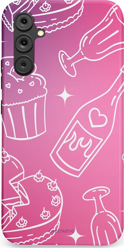 Casetastic Hoesje Geschikt voor Samsung A34 (5G) - Stijlvolle Beschermende Duo-layer Case - Roze Gebakfeest