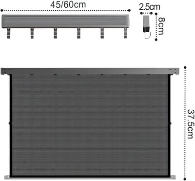 Uitschuifbaar Opvouwbaar Droogrek met Droognet – Wandgemonteerd Wasrek voor Balkon en Badkamer – Grijs 49CM met 6 Haken