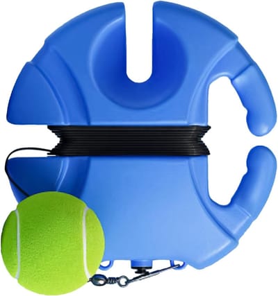 Draagbare Tennistrainer - Tennis Rebound Set - Tennis Oefenen - Zelfstandige Oefenmaat - 24x24x9 cm - Blauw