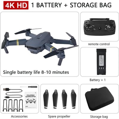 E58 RC Drone Professionele HD 4K/1080P Wifi Groothoek Camera Luchtfotografie Quadcopter Opvouwbare 360 ​​graden Selfie RC Speelgoed single camera 1 battery