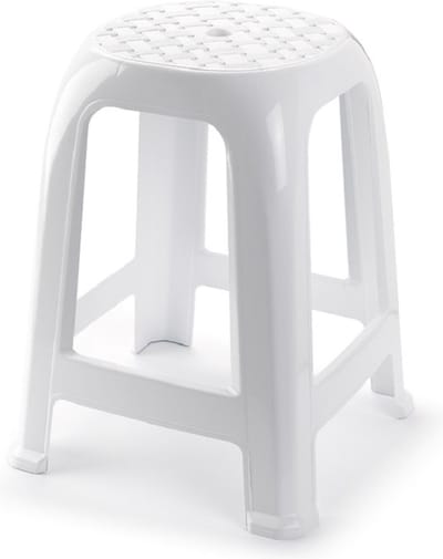 PlasticForte Opstap krukje - L37 x H46,5 cm - wit - keukenkrukje - verhoger opstapjes