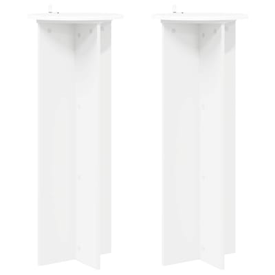 vidaXL - Plantenstand - 2 - st - Wit - Ø40 - x - 100 - cm - Bewerkt - hout