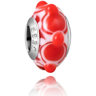 Murano Glas Collectie Koperen Ambacht Meerkleurig en Blauw Bultje Bedeltje Past op Armband Dames Fijne Sieraden Accessoires Cadeaus