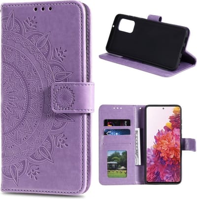 Coverup Hoesje - Geschikt voor Samsung Galaxy S20 FE Hoesje - Coverup Bloemen & Vlinders Book Case - Paars