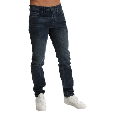 Boss Heren Tapered Jeans (Blauw)