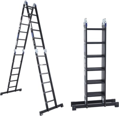 ALDORR Professional - Vouwladder 4 x 6 treden zonder platform - Aluminium - 3,10 meter
