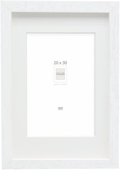 Deknudt Frames Fotolijst - wit met passe-partout - 15x20 / 20x30 cm