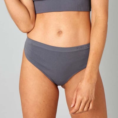 Pure Lime - Naadloze String - Grijs – hardloopondergoed – sportonderbroek – dames – maat XS/S