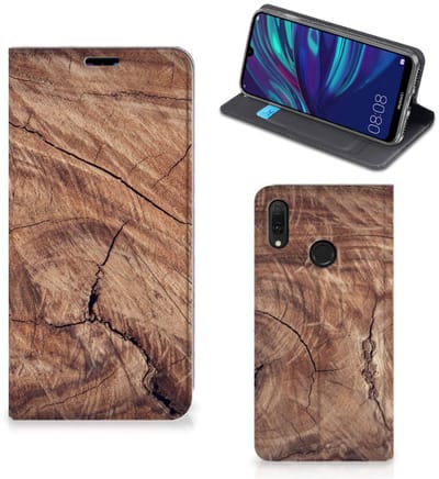Huawei Y7 hoesje Y7 Pro (2019) Book Wallet Case Tree Trunk