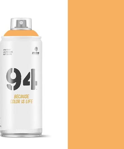 Montana Colors MTN94 Solar Oranje spuitverf - 400ml lage druk en matte afwerking