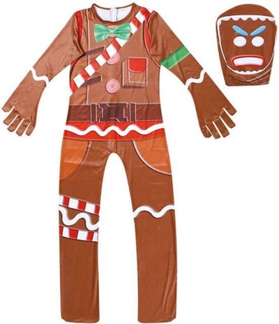 Fortnite Merry Marauder skin halloween kostuum kinderen - maat S 130 - Carnaval, Halloween en verjaardag pak kids suit