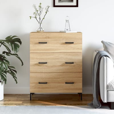 vidaXL - Dressoir - 69,5x34x90 - cm - bewerkt - hout - sonoma - eikenkleurig