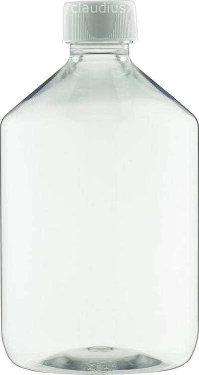 Lege Plastic Fles 500 ml PET apothekersfles transparant - met witte ribbeldop – set van 10 stuks - Navulbaar - leeg