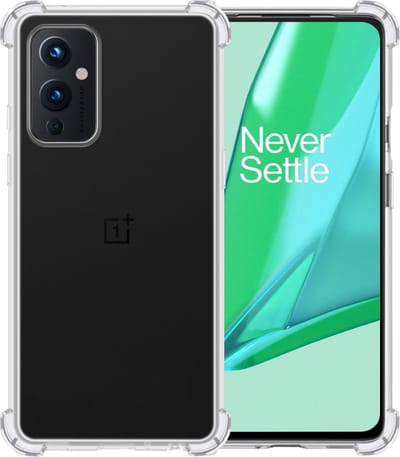 Hoesje - Geschikt voor OnePlus 9 - Sterk & Shockproof - Siliconen Case - Back Cover - Telefoon Hoes Shock Proof - Telefoonhoesjes - Transparant