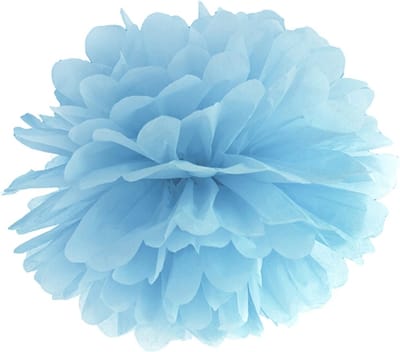 PARTYDECO - Blauwe papieren pompon decoratie