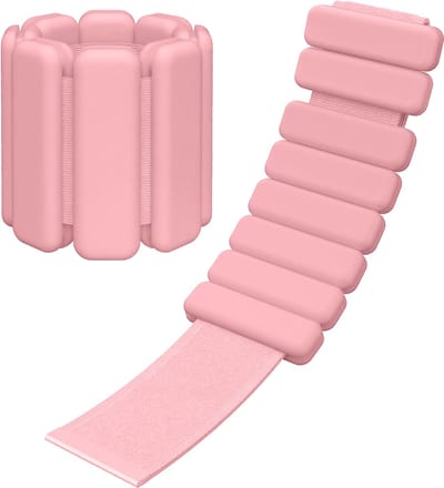 GOODEVN Premium Siliconen Gewichtsmanchetten 450g (2 stuks) - Verstelbare Pols- & Enkelgewichten voor Thuisworkouts | Geschikt voor Fitness, Revalidatie & Krachttraining | Anti-Slip Design | Roze