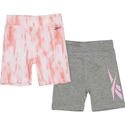 Reebok Meisjes Tie Dye Slim Fietsshort (Set van 2) (Zilveren Tie Dye)