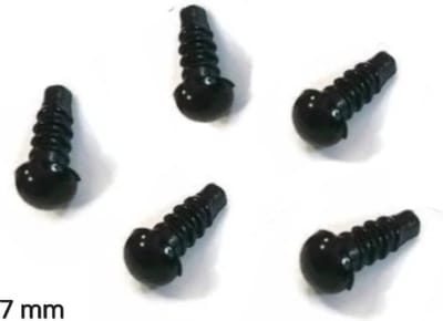 Veiligheidsoogjes ● 7mm ● met sluitringen - zwart - "MULTIPLAZA" - rond ● 20 stuks (10 paren) ● hobby - creatief - poppen - knuffels - amigurumi's - haken - breien