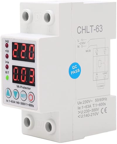 Store_7 - Stroombeveiliging - 230V AC - Automatisch herstel - Compact formaat - Overspanningbeveiliging - Voor thuisgebruik - Instelbare waarden