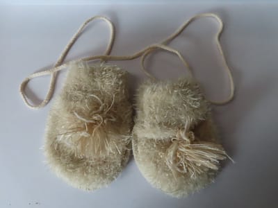 Wantjes - Ecru - Unie - Met touwtje - Xs - 0 / 6 maand