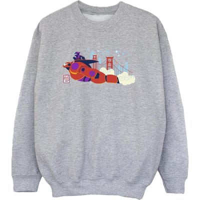 Disney Jongens Big Hero 6 Baymax Hiro Brug Sweatshirt (Sportgrijs)