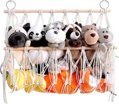 Nivard Knuffel Net - Hangmat - Speelgoed - Opbergsysteem - Hangmat Voor Knuffels - Organizer - Wit