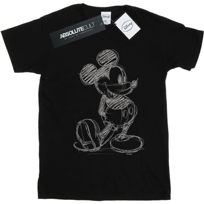 Disney Jongens Mickey Mouse Sketch Kick T-Shirt (Zwart)