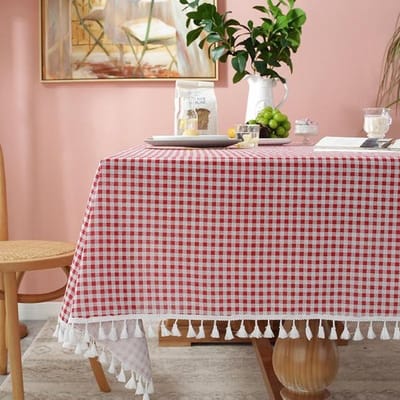 Tafelkleed Hoes Eettafel Stof Exquise Kwasten Waterdicht Vlekbestendig Rechthoekig Rond Bruiloft Verjaardag 90 x 90cm