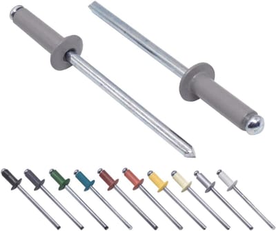 Blinde Klinknagels - Popnagels Aluminium - Metaal Verbinden - Koepelkop - 80 stuks 4x14mm - Stofgrijs